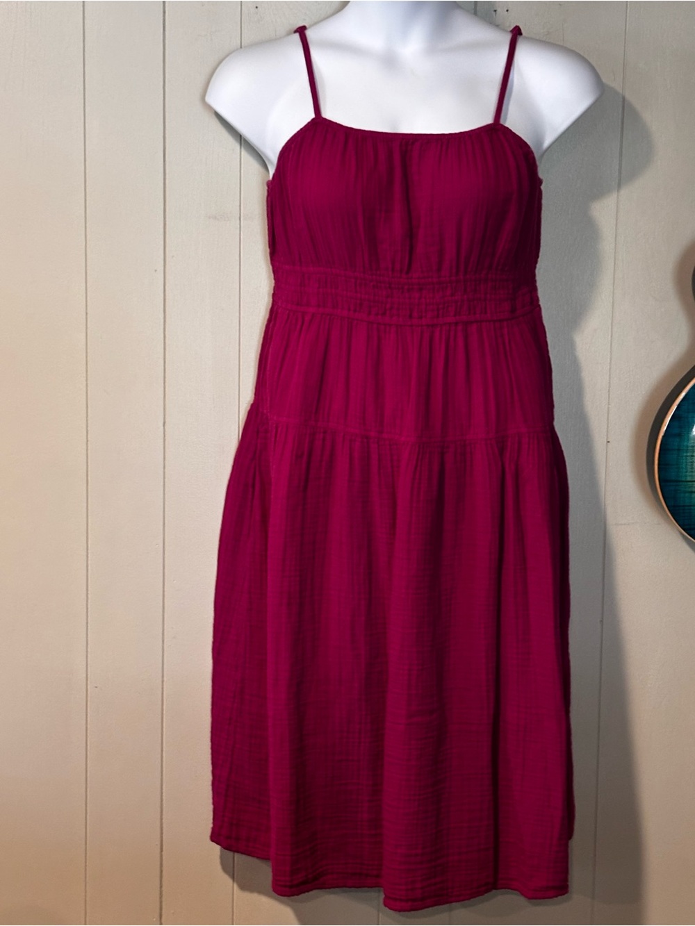 Old Navy Sleeveless Spaghetti-Strap Dress in Deep Magenta